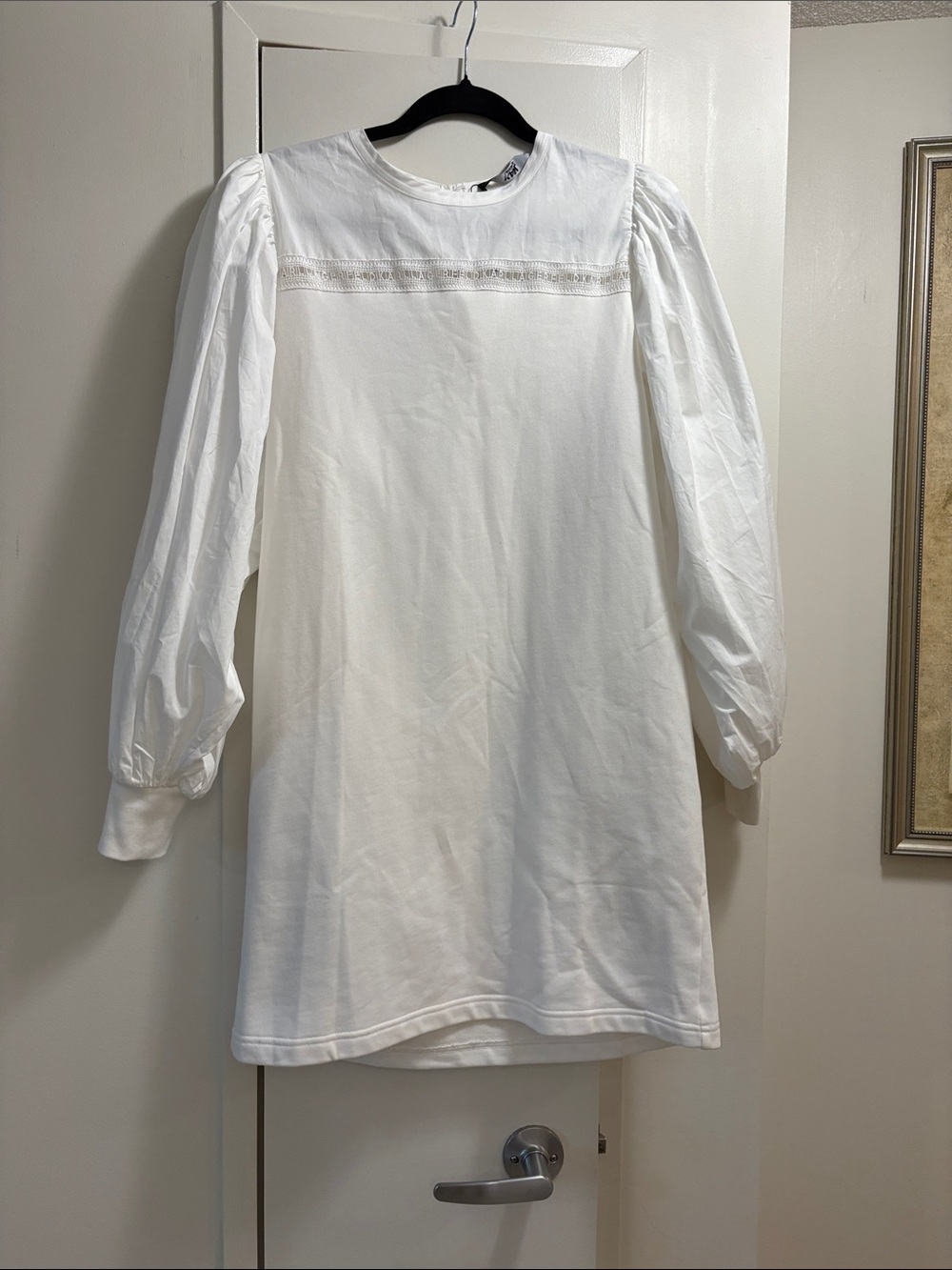 Karl Lagerferd White Puff Sleeve Mini Dress